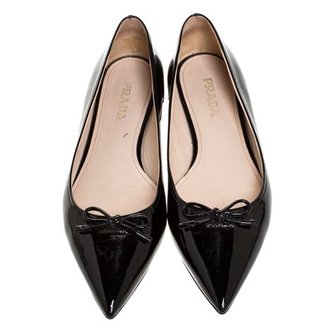 prada point toe leather ballerina flats|Women's Pumps And Ballerinas .